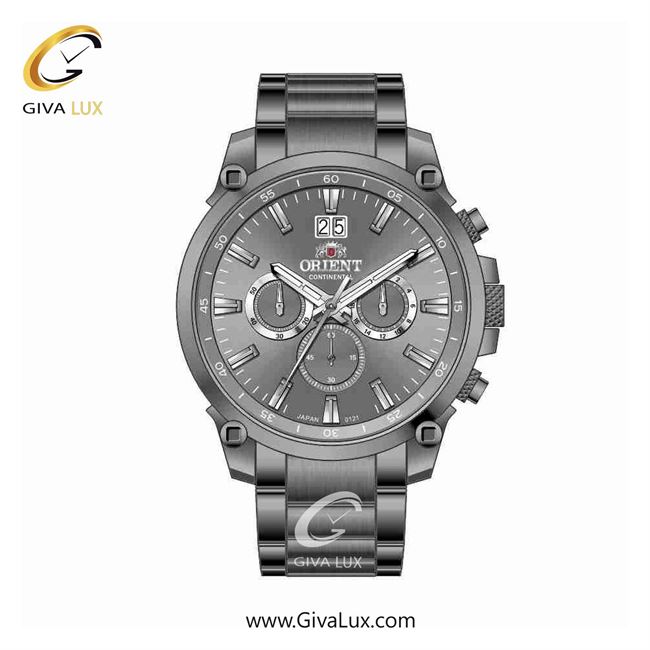 ساعت مچی اورجینال مردانه اورینت (کانتیننتال) | Orient (Continental) سه موتوره کرنوگراف تیتانیوم | تیتانیوم(زغالی)| دودی|تیتانیوم| کد رفرنس 0121
