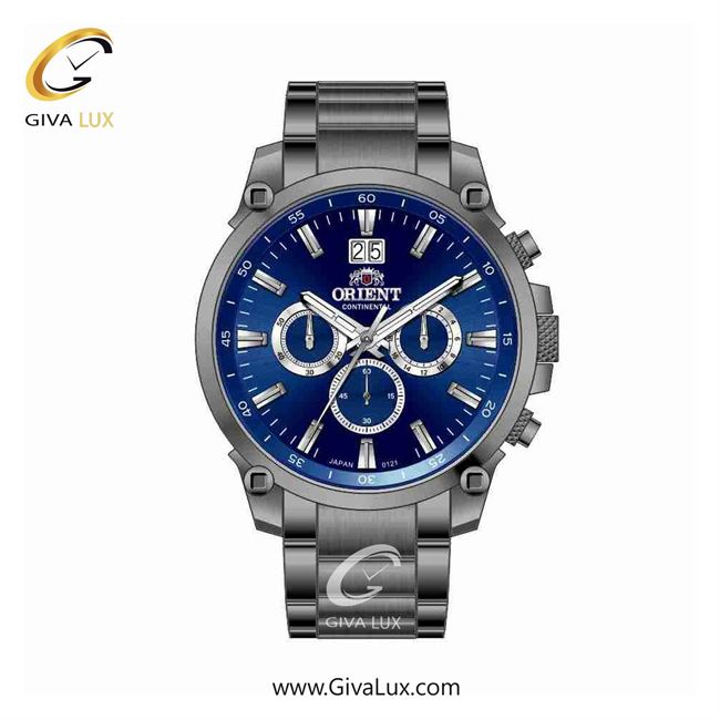 ساعت مچی اورجینال مردانه اورینت (کانتیننتال) | Orient (Continental) سه موتوره کرنوگراف تیتانیوم | تیتانیوم(زغالی)| آبی کاربنی| کد رفرنس 0121
