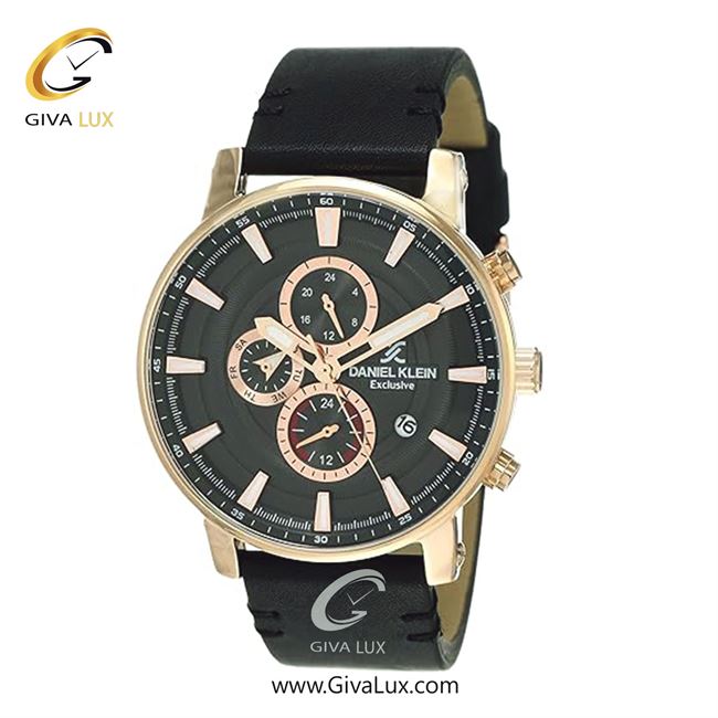 ساعت مچی اورجینال مردانه دنیل کلین سه موتوره فول تایم طلایی | مشکی| مشکی| کد رفرنس DK12103-1