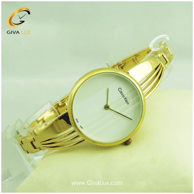 ساعت زنانه کلوین کلین بند فلزی طلایی