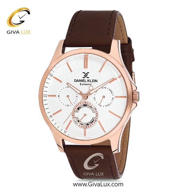 ساعت مچی اورجینال مردانه دنیل کلین سه موتوره فول تایم رزگلد | قهوه ای| نقره ای| کد رفرنس DK12118-5
