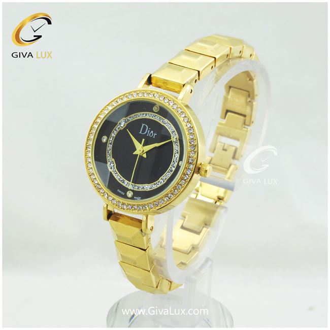 ساعت مچی زنانه بند فلزی طلایی دیور