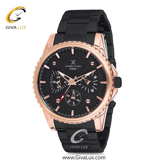 ساعت مچی اورجینال مردانه دنیل کلین سه موتوره فول تایم رزگلد | مشکی| مشکی| کد رفرنس DK12123-4