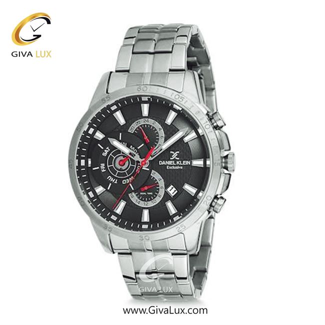 ساعت مچی اورجینال مردانه دنیل کلین سه موتوره فول تایم نقره ای | نقره ای| مشکی| کد رفرنس DK12126-6