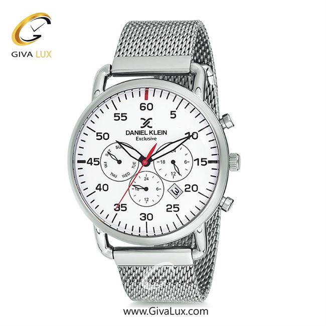 ساعت مچی اورجینال مردانه دنیل کلین سه موتوره فول تایم نقره ای | نقره ای| سفید| کد رفرنس DK12127-1