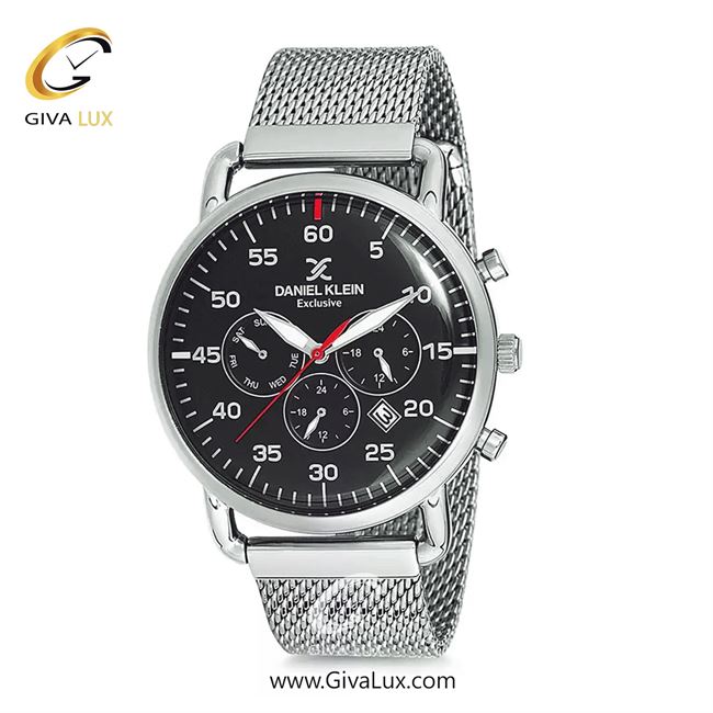 ساعت مچی اورجینال مردانه دنیل کلین سه موتوره فول تایم نقره ای | نقره ای| مشکی| کد رفرنس DK12127-3
