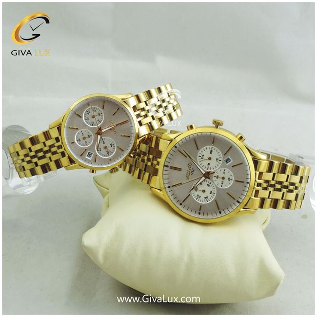 ست ساعت مچی سه موتوره کورنوگراف فول استیل سیکو