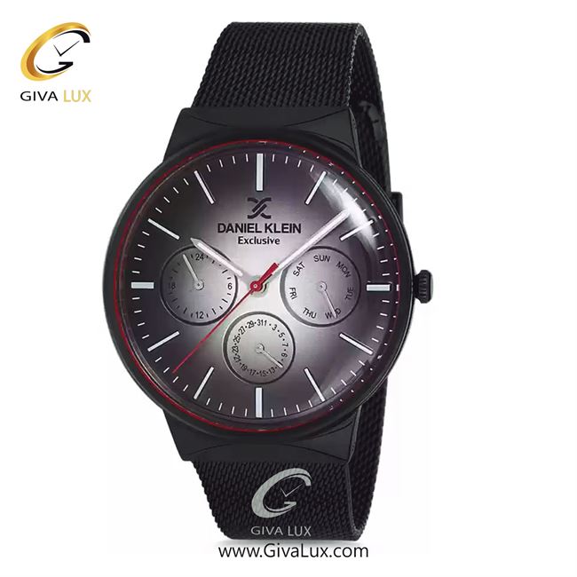 ساعت مچی اورجینال مردانه دنیل کلین سه موتوره فول تایم مشکی | مشکی| نقره ای-دودی|تیتانیوم| کد رفرنس DK12132-6