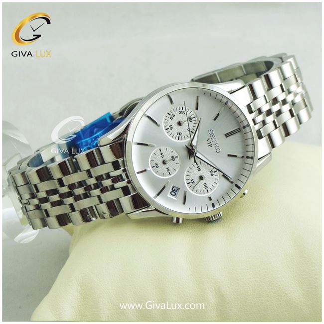 ساعت مچی زنانه سه موتوره کرنوگراف فول استیل نقره ای سیکو