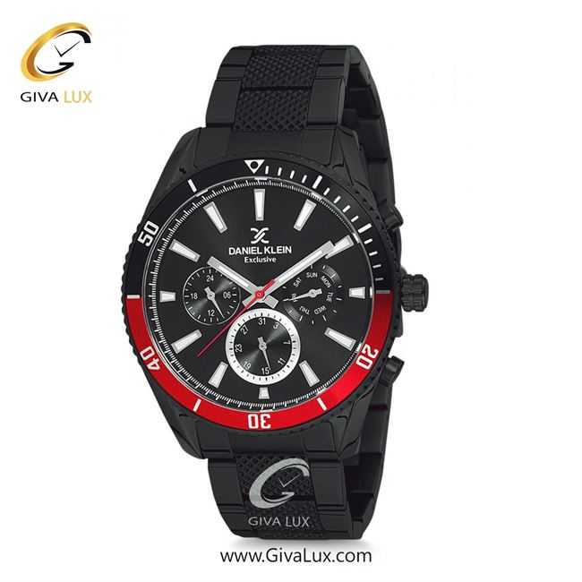 ساعت مچی اورجینال مردانه دنیل کلین سه موتوره فول تایم قرمز-مشکی | مشکی| مشکی| کد رفرنس DK12134-2