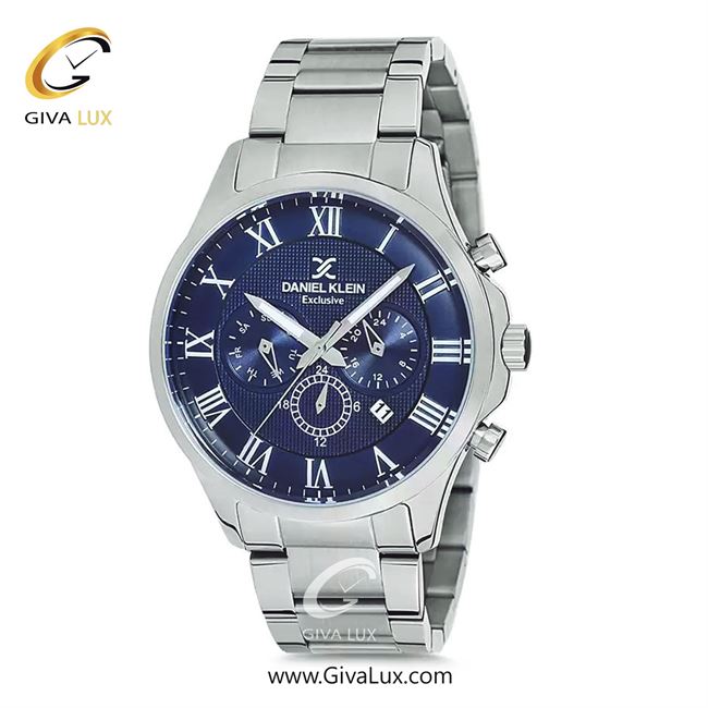ساعت مچی اورجینال مردانه دنیل کلین سه موتوره فول تایم نقره ای | نقره ای| سرمه ای| کد رفرنس DK12136-2
