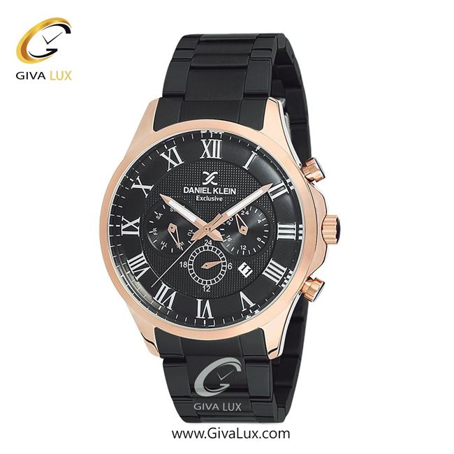 ساعت مچی اورجینال مردانه دنیل کلین سه موتوره فول تایم رزگلد | مشکی| مشکی| کد رفرنس DK12136-4