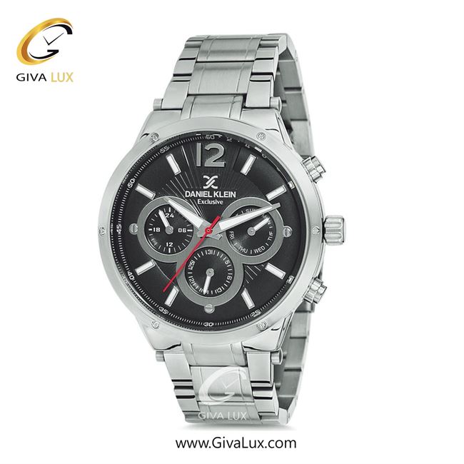 ساعت مچی اورجینال مردانه دنیل کلین سه موتوره فول تایم نقره ای | نقره ای| مشکی| کد رفرنس DK12137-2