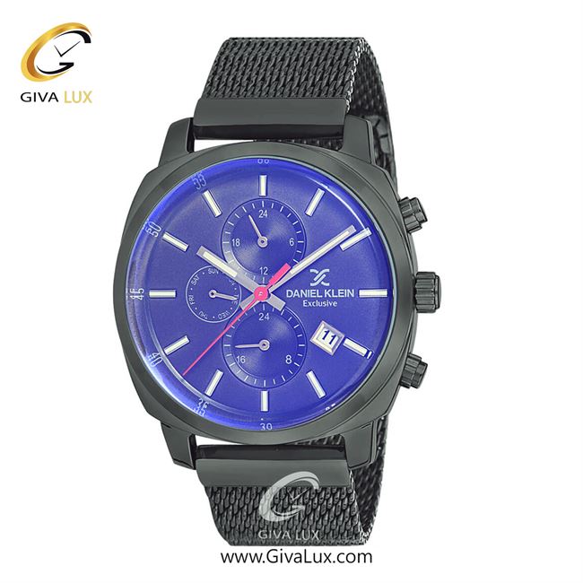 ساعت مچی اورجینال مردانه دنیل کلین سه موتوره فول تایم مشکی | مشکی| آبی کاربنی| کد رفرنس  DK12138-3
