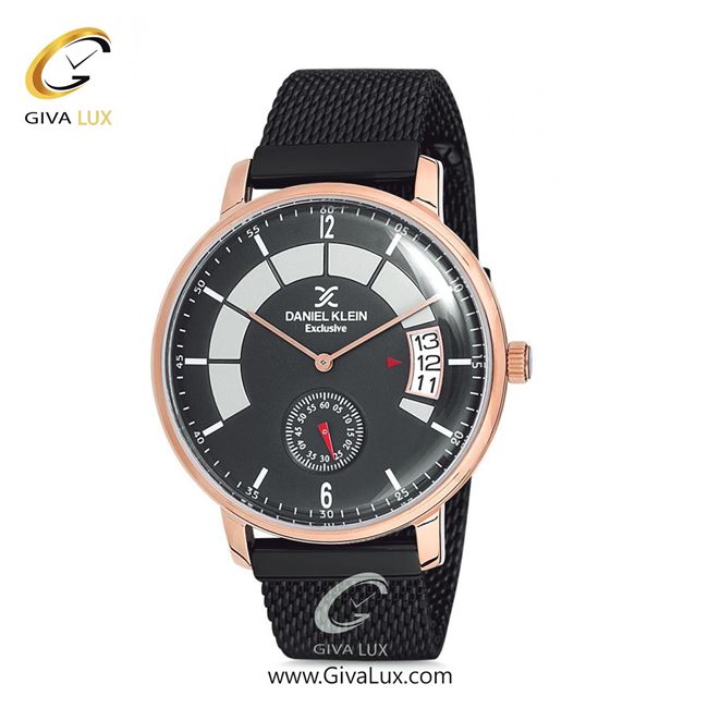 ساعت مچی اورجینال مردانه دنیل کلین دو موتوره زیر ثانیه رزگلد | مشکی| مشکی| کد رفرنس DK12143-3