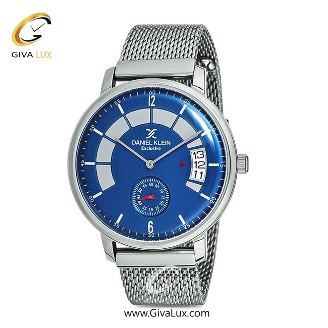ساعت مچی اورجینال مردانه دنیل کلین دو موتوره زیر ثانیه نقره ای | نقره ای| آبی| کد رفرنس DK12143-4