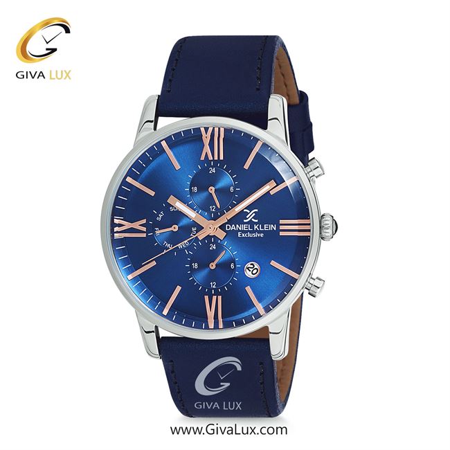 ساعت مچی اورجینال مردانه دنیل کلین سه موتوره فول تایم نقره ای | سرمه ای| سرمه ای| کد رفرنس DK12160-3