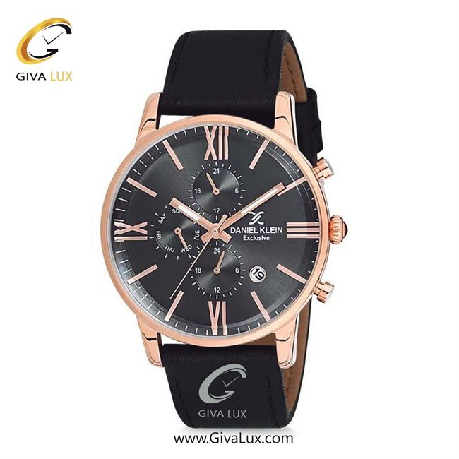ساعت مچی اورجینال مردانه دنیل کلین سه موتوره فول تایم رزگلد | مشکی| مشکی| کد رفرنس DK12160-4