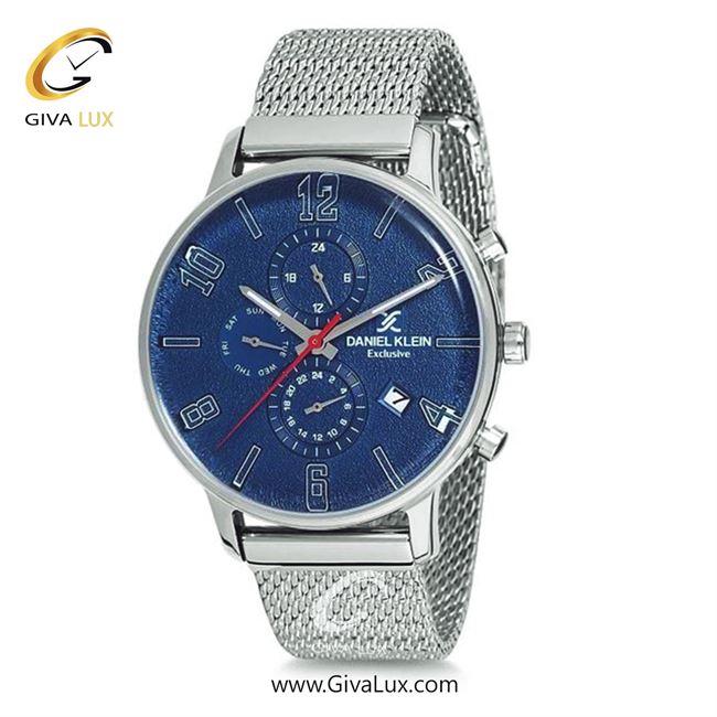 ساعت مچی اورجینال مردانه دنیل کلین سه موتوره فول تایم نقره ای | نقره ای| سرمه ای| کد رفرنس DK12165-3