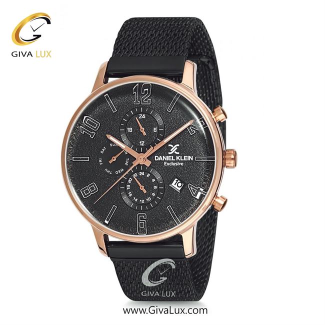 ساعت مچی اورجینال مردانه دنیل کلین سه موتوره فول تایم رزگلد | مشکی| مشکی| کد رفرنس DK12165-6