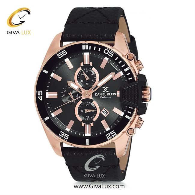ساعت مچی اورجینال مردانه دنیل کلین سه موتوره فول تایم رزگلد | مشکی| مشکی| کد رفرنس DK12169-3