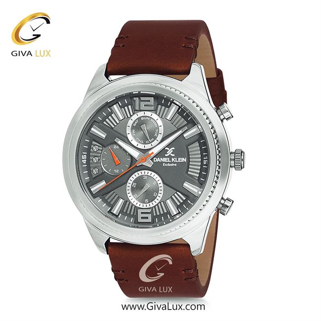 ساعت مچی اورجینال مردانه دنیل کلین سه موتوره فول تایم نقره ای | قهوه ای| طوسی| کد رفرنس DK12171-3