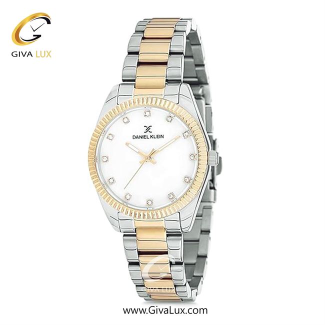 ساعت مچی اورجینال زنانه دنیل کلین طلایی | طلایی-نقره ای| سفید| کد رفرنس DK12180-5