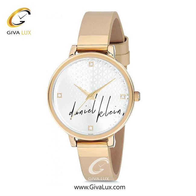 ساعت مچی اورجینال زنانه دنیل کلین طلایی | کرم| نقره ای-گلدار/طرحدار| کد رفرنس DK12181-4
