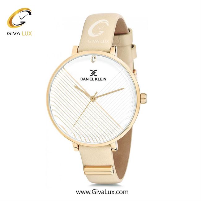 ساعت مچی اورجینال زنانه دنیل کلین طلایی | کرم| گلدار/طرحدار-نقره ای-طلایی| کد رفرنس DK12185-2