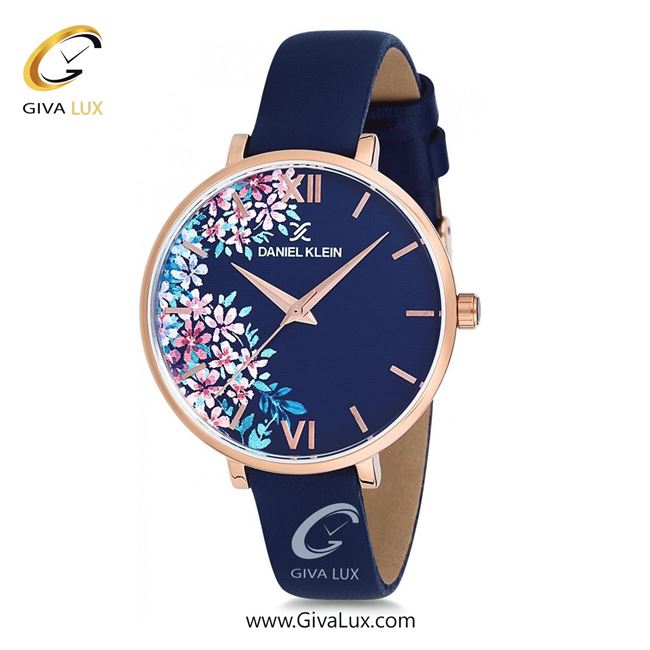 ساعت مچی اورجینال زنانه دنیل کلین رزگلد | سرمه ای| گلدار/طرحدار-سرمه ای| کد رفرنس DK12187-4