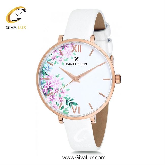 ساعت مچی اورجینال زنانه دنیل کلین رزگلد | سفید| سفید-گلدار/طرحدار| کد رفرنس DK12187-7