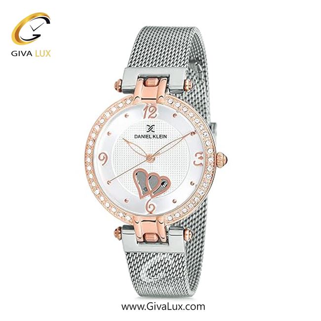 ساعت مچی اورجینال زنانه دنیل کلین رزگلد | نقره ای| گلدار/طرحدار-سفید| کد رفرنس DK12192-4