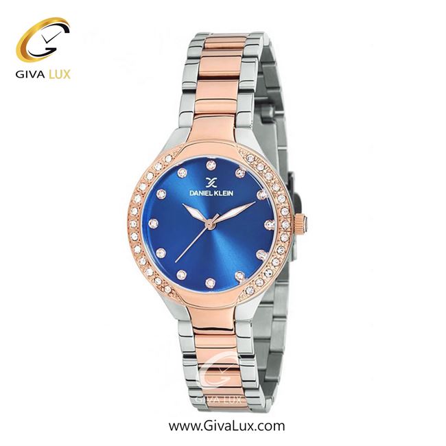 ساعت مچی اورجینال زنانه دنیل کلین رزگلد | رزگلد-نقره ای| سرمه ای| کد رفرنس DK12195-5