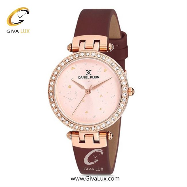 ساعت مچی اورجینال زنانه دنیل کلین رزگلد | قهوه ای| گلدار/طرحدار-صورتی| کد رفرنس DK12199-2