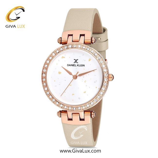 ساعت مچی اورجینال زنانه دنیل کلین رزگلد | کرم| گلدار/طرحدار-نقره ای| کد رفرنس DK12199-4