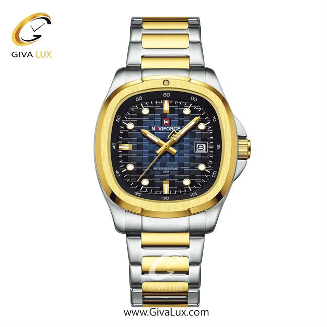 ساعت مچی اورجینال مردانه ناوی فورس|Naviforce|نوی فورس|نیوی فورس نقره ای-طلایی | طلایی-نقره ای| آبی| کد رفرنس NF9240 S/BE/G