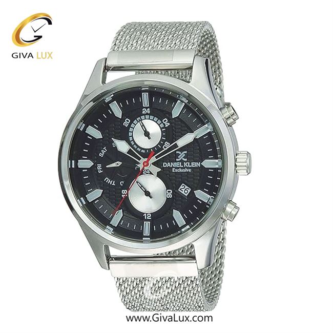 ساعت مچی اورجینال مردانه دنیل کلین سه موتوره کرنوگراف نقره ای | نقره ای| مشکی| کد رفرنس DK12222-2