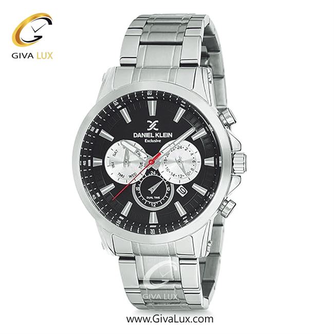 ساعت مچی اورجینال مردانه دنیل کلین سه موتوره کرنوگراف نقره ای | نقره ای| مشکی| کد رفرنس DK12224-5