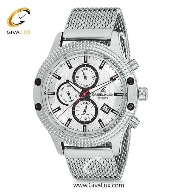 ساعت مچی اورجینال مردانه دنیل کلین سه موتوره کرنوگراف نقره ای | نقره ای| نقره ای| کد رفرنس DK12225-1
