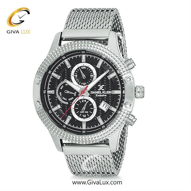ساعت مچی اورجینال مردانه دنیل کلین سه موتوره کرنوگراف نقره ای | نقره ای| مشکی| کد رفرنس DK12225-2