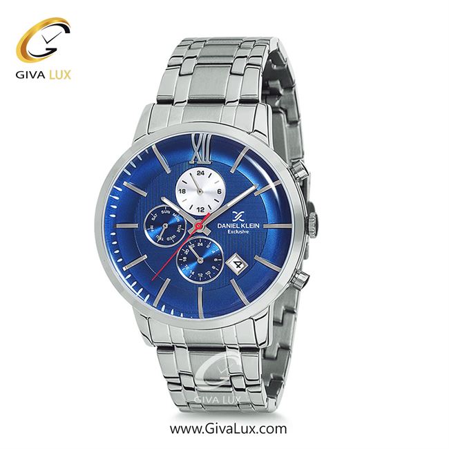 ساعت مچی اورجینال مردانه دنیل کلین سه موتوره کرنوگراف نقره ای | نقره ای| سرمه ای| کد رفرنس DK12228-2