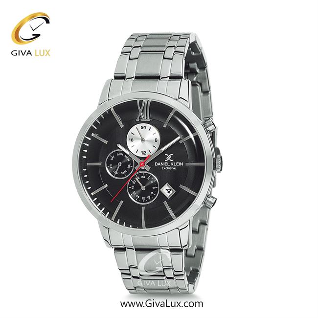 ساعت مچی اورجینال مردانه دنیل کلین سه موتوره کرنوگراف نقره ای | نقره ای| مشکی| کد رفرنس DK12228-3
