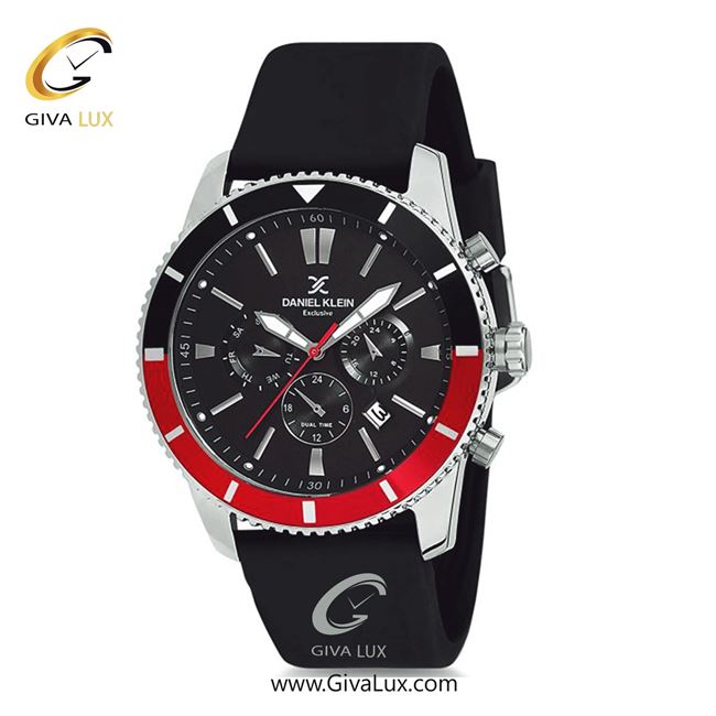 ساعت مچی اورجینال مردانه دنیل کلین سه موتوره فول تایم مشکی-قرمز-نقره ای | مشکی| مشکی| کد رفرنس DK12233-3