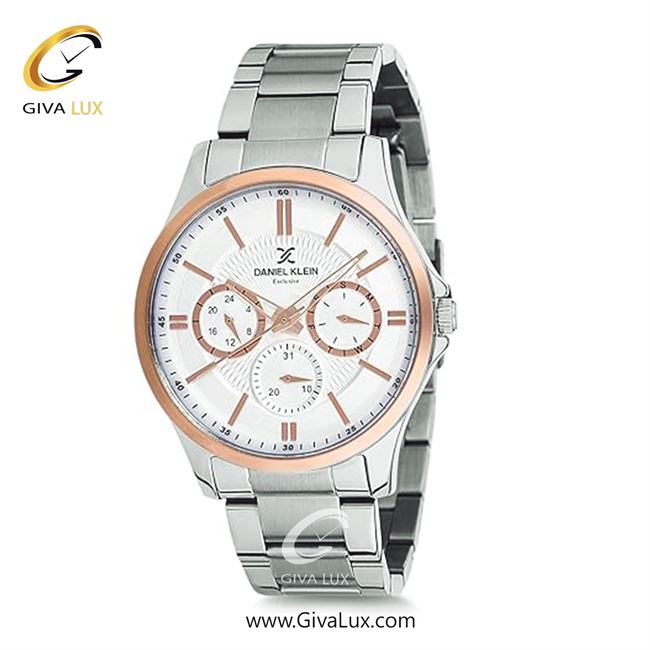 ساعت مچی اورجینال مردانه دنیل کلین سه موتوره فول تایم رزگلد | نقره ای| نقره ای| کد رفرنس DK12239-3