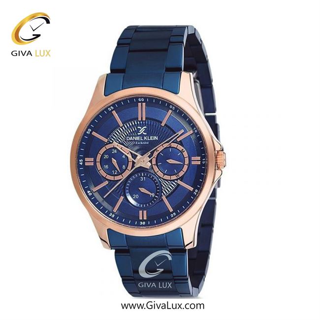 ساعت مچی اورجینال مردانه دنیل کلین سه موتوره فول تایم رزگلد | سرمه ای| سرمه ای| کد رفرنس DK12239-5