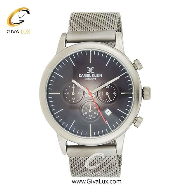 ساعت مچی اورجینال مردانه دنیل کلین سه موتوره کرنوگراف نقره ای | نقره ای| دودی|تیتانیوم| کد رفرنس DK12246-1