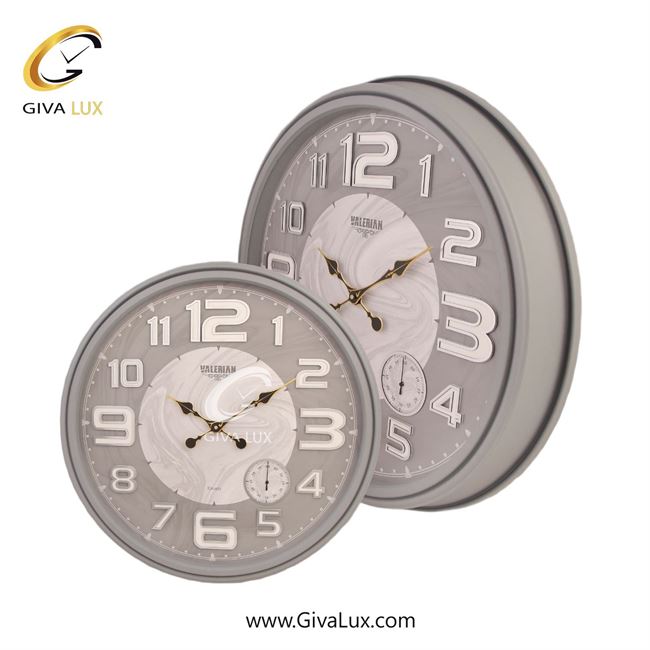 ساعت دیواری اورجینال والرین PVC طوسی| کد رفرنس A730