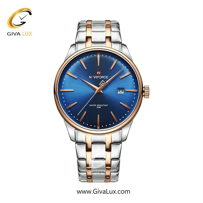 ساعت مچی اورجینال مردانه ناوی فورس|Naviforce|نوی فورس|نیوی فورس رزگلد | نقره ای-رزگلد| سرمه ای| کد رفرنس NF9230