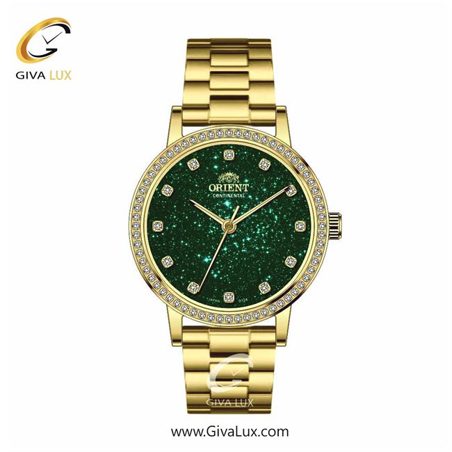 ساعت مچی اورجینال زنانه اورینت (کانتیننتال) | Orient (Continental) طلایی | طلایی| سبز یشمی تیره| کد رفرنس 0124