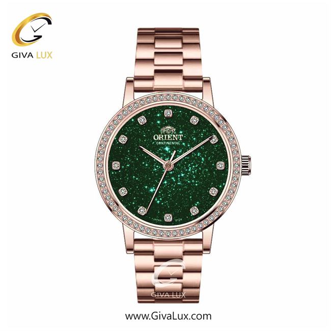 ساعت مچی اورجینال زنانه اورینت (کانتیننتال) | Orient (Continental) رزگلد | رزگلد| سبز یشمی تیره| کد رفرنس 0124